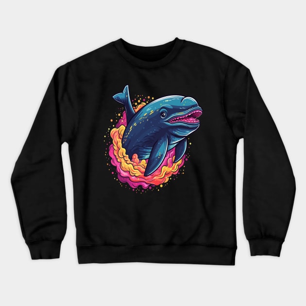 Whale Smiling Crewneck Sweatshirt by JH Mart